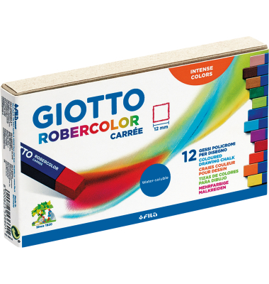 Tafelkreide GIOTTO, F536600, hellgelb/gelborange/zinnoberrot/karminrot/rotviolett/hellblau/dunkelblau/hellgr&uuml;n/dunkelgr&uuml;n/hellbr