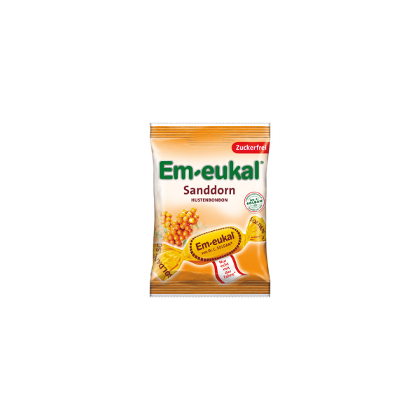 20 Stück EMEUKAL Bonbons zuckerfrei Sanddorn 4009077026001 EMEUKAL