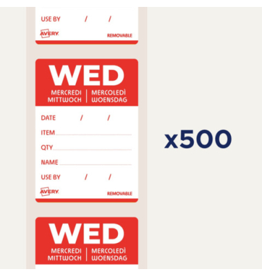 Rollenetiketten 40x56mm 500ST rot