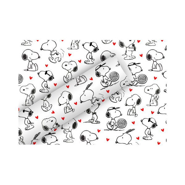 5 Stück Braun und Company Geschenkpapier 1366-26417, Snoopy, 70cm x 2m, weiß 4014995512116 Braun und Company