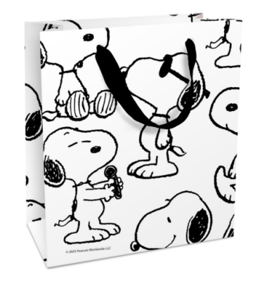 Geschenktragetasche Snoopy wei&szlig;schwarz