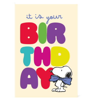 Geburtstagskarte Snoopy englisch
