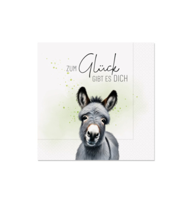 Motivserviette Lucky Friends Esel