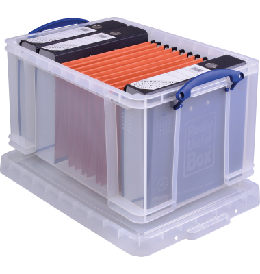 Aufbewahrungsbox 48C, 48 Liter, mit Deckel, au&szlig;en 600x400x315mm, Kunststoff transparent