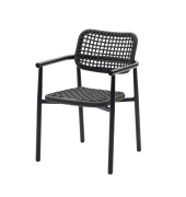 Stapel-Armlehnstuhl Dante Kissen schwarz 4St