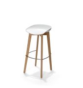 Barstuhl Keeve niedrig stapelbar Holz wei&szlig; 4St