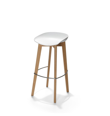 Barstuhl Keeve niedrig stapelbar Holz wei&szlig; 4St