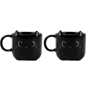 Espressogedeck Cats 2tlg. schwarz