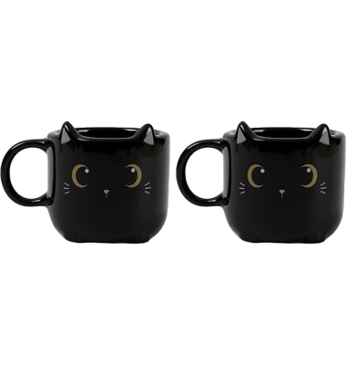 Espressogedeck Cats 2tlg. schwarz