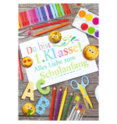 Schulanfangskarte sort.
