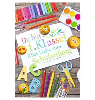 Schulanfangskarte sort.