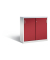 Schiebet&uuml;renschrank Accurado-2000 20571200S10282, abschlie&szlig;bar, 3 OH, lichtgrau/rubinrot, 120x120x50cm (BxHxT)