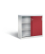 Schiebet&uuml;renschrank Accurado-2000 20571200S10282, abschlie&szlig;bar, 3 OH, lichtgrau/rubinrot, 120x120x50cm (BxHxT)