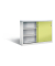 Schiebet&uuml;renschrank Accurado-2000 21471200S10308, abschlie&szlig;bar, 2x3 OH, lichtgrau/gr&uuml;n, 160x120x40cm (BxHxT)