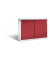 Schiebet&uuml;renschrank Accurado-2000 21471200S10313, abschlie&szlig;bar, 2x3 OH, lichtgrau/rubinrot, 160x120x40cm (BxHxT)