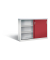 Schiebet&uuml;renschrank Accurado-2000 21471200S10313, abschlie&szlig;bar, 2x3 OH, lichtgrau/rubinrot, 160x120x40cm (BxHxT)