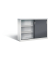 Schiebet&uuml;renschrank Accurado-2000 21571200S10279, abschlie&szlig;bar, 2x3 OH, lichtgrau/schwarzgrau, 160x120x50cm (BxHxT)