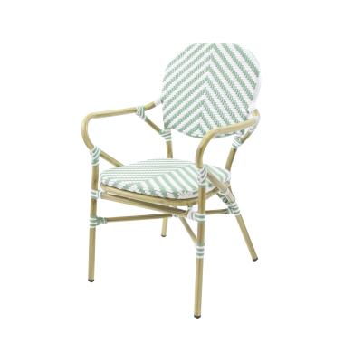 Bistro-Stapelstuhl Tango Bambus wei&szlig;/pastellgr&uuml;n 2St