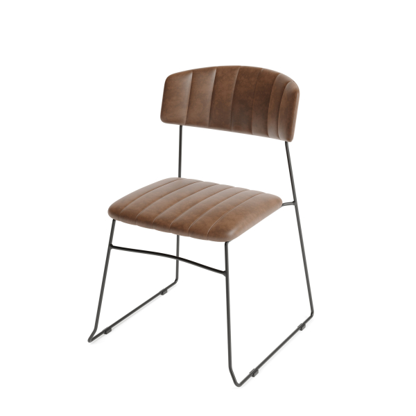 FEROS Stapelstuhl Mundo Kunstleder cognac 4St 4262495892898 FEROS 4 Stück