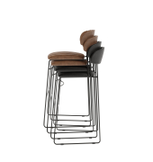 Stapel-Barstuhl Mundo Kunstleder schwarz 2St