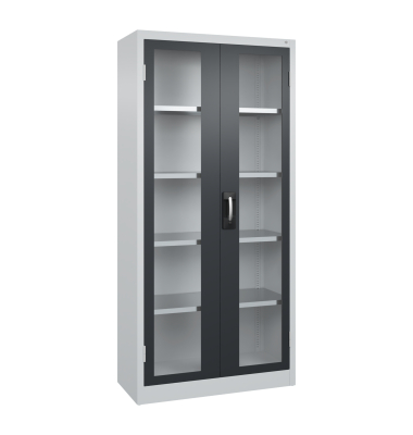 Fl&uuml;gelt&uuml;renschrank Acurado 89 08920055S10056, abschlie&szlig;bar, schwarzgrau/lichtgrau