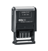 Datumstempel mit Text Gebucht Printer S 260L3 N selbstf&auml;rbend blau, rot ohne Logo