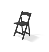 Klapp-Hochzeitsstuhl Mary Kunstledersitz sw 4St