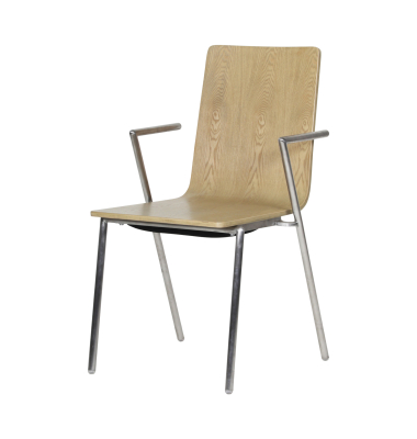 Konferenzstuhl Fortis, braun / edelstahl, 4-Fu&szlig;-Gestell