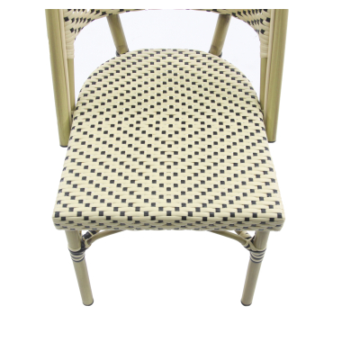 Stapel-Bistrostuhl Paris Bambus wei&szlig;schwarz 2St