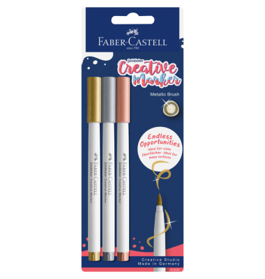 Kreativmarkeretui 3ST Brush Metallic