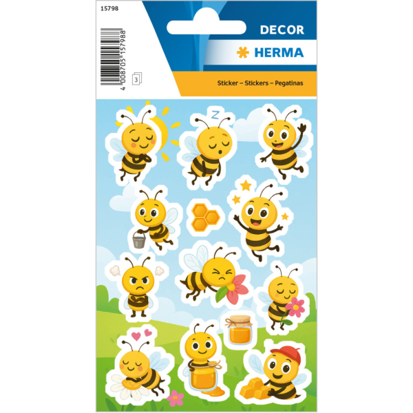 10 Stück Herma Schmucketikett Decor Honigbienen 4008705157988 Herma