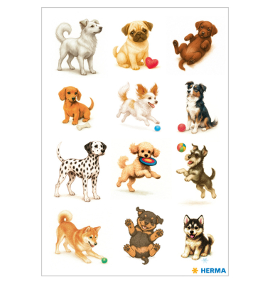 Schmucketikett Decor verspielte Hunde