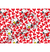 Geschenkpapier 1366-26415, Snoopy, 70cm x 2m, rot