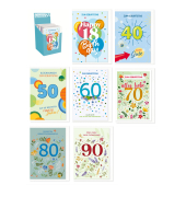 Geburtstagskarte Zahl  sortiert