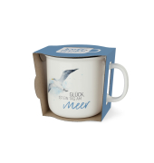 Kaffeebecher Gr&uuml;&szlig;e vom Meer M&ouml;we