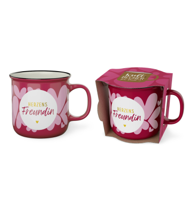 Kaffeebecher Auf uns M&auml;dels Herzen