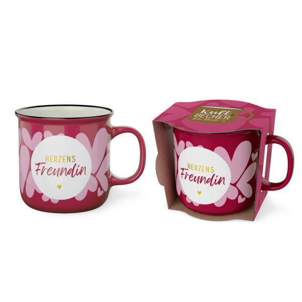 LA VIDA Kaffeebecher Auf uns Mädels Herzen 4027268359912 LA VIDA