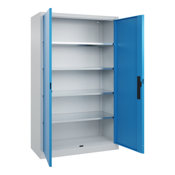 4069361416062 - Werkstatt-Flügeltürschrank HxBxT 1950 x 1200 x 500 mm lichtgrau   lichtblau C+P