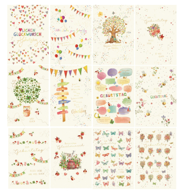 Geburtstagskarte 60ST sortiert