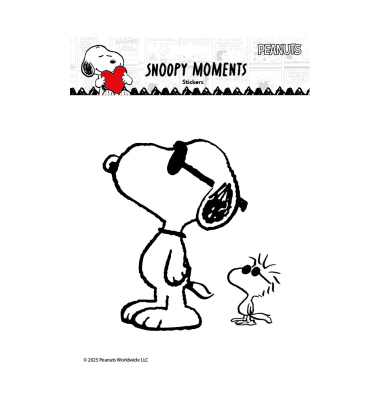 Sticker Snoopy wei&szlig;sw Snoopy gro&szlig;