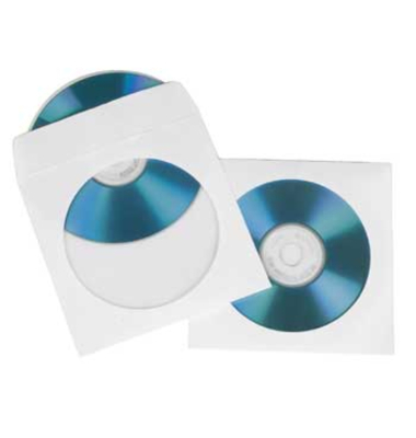 CD-DVD-Papier-Schutzh&uuml;llen, Wei&szlig;, 50er-Pack