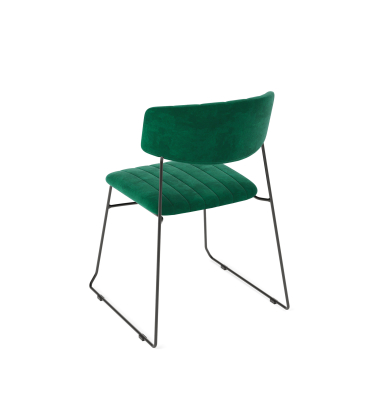 Stapelstuhl Mundo Velours polster gr&uuml;n 4St