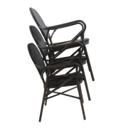 Bistro-Stapelstuhl Tango Textil wengeschwarz 2St