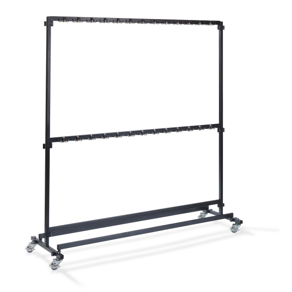 8719979473501 - Garderobe groß mit 104 Haken - aus Stahl in Hammerit - mobil und demontierbar - erweiterbar - 192x60x200cm (LxBxH) - Essentials