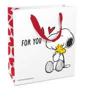 Geschenktragetasche Snoopy wei&szlig;rot