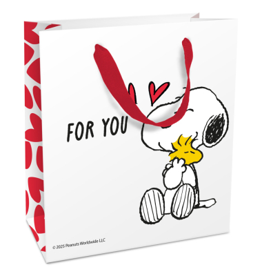 Geschenktragetasche Snoopy wei&szlig;rot