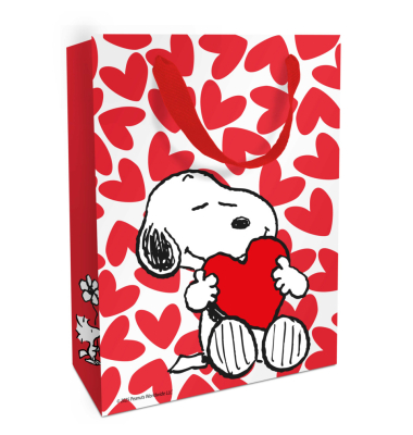 Geschenktragetasche Snoopy rotwei&szlig;