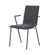 Konferenzstuhl Fortis, dunkelgrau, 4-Fu&szlig;-Gestell