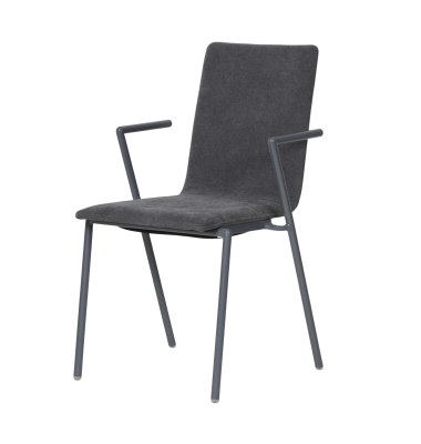 Konferenzstuhl Fortis, dunkelgrau, 4-Fu&szlig;-Gestell