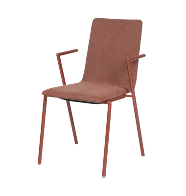 Konferenzstuhl Fortis, braun-rot, 4-Fu&szlig;-Gestell